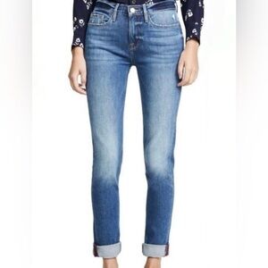 Frame Le Nik Straight Leg Mid Rise Jeans in Moma Size 26